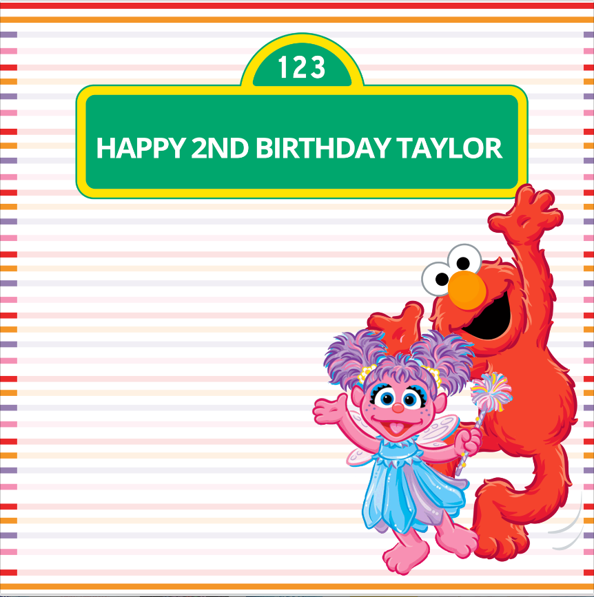 ELMO AND ABBY  BACKDROP - Twins Print